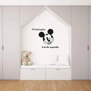 Kind Fun Mickey Mouse Disney Quote Home Room Wall Sticker Vinyl Art Decal Decors - Picture 1 of 6