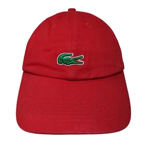 Lacoste Slideback Hat Red One Size Embroidered Adjustable 6 Panel - Picture 1 of 8