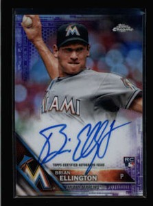 BRIAN ELLINGTON 2016 TOPPS CHROME ROOKIE PURPLE REFRACTOR AUTO #029/250 AX6224