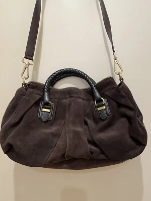 Correa Xbody BANANA REPUBLIC Cuero Gamuza Marrón Oscuro Doble Trenzado Foto 1 de 4