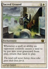Magic the Gathering MTG Sacred Ground (39) Eighth Edition   MP