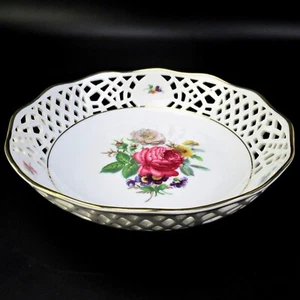 Burg Lindau Porzellan Schale Blumendekor Rosendekor Zierschale Porcelain Bowl - Bild 1 von 5