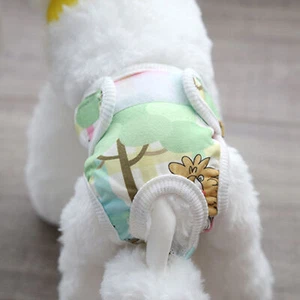 Pet Physiological Pants Easy to Wear Female Dog Diapers Cartoon Print Menstrual - Picture 1 of 11