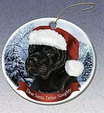 Holiday Pet Gifts Black Cane Corso Santa Hat Dog Porcelain Christmas Ornament