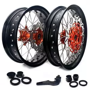 17" Roues Jantes Supermotard AV+AR pr KTM SX SXS SXF EXC XC 125-530 pr HUSQVARNA - Photo 1/5