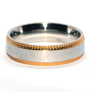 Smooth Stainless Steel 2-tone Band Ring Jewelry For Womens Mens Man Size 8
