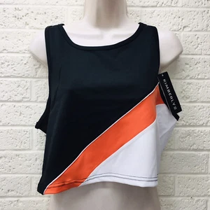 NWT‼ KIMBERLY Sz XL Sports Bra Wire-Free Black Orange White Cincinnati Bengals  - Picture 1 of 9