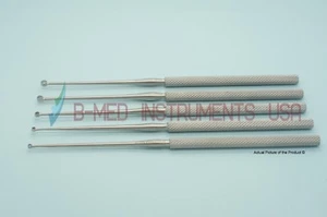 OR Grade 5 Buck Ear Curettes Straight Sharp # 00 - 0 - 1 - 2 - 3 ENT Instruments - Picture 1 of 3