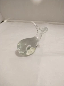 Whale Paperweight Clear Glass Figurine Heavy Similar to Murano Italy - Picture 1 of 2