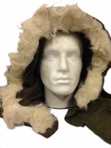 FISHTAIL M65 PARKA Hood Faux fur Genuine USA GI Military Olive Drab OG Mod VTG - Picture 1 of 7