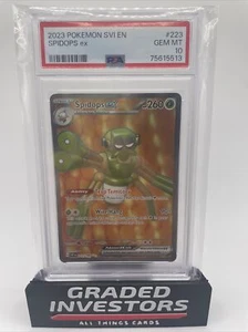 SPIDOPS EX PSA 10 2023 POKEMON VIOLET EX TCG #91 SR PRISTINE - Picture 1 of 10