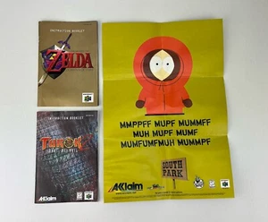 N64 Nintendo 64 Zelda & Turok 2 Instruction Booklet + South Park Poster Insert - Picture 1 of 17