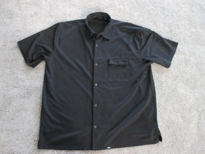 Mossimo Men's Black Button Up Short Sleeve Shirt with Pocket, Size XL - Image 1 of 4