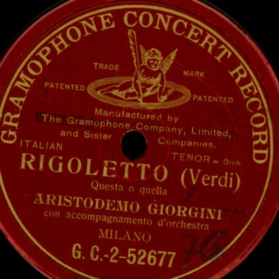 ARISTODEMO GIORGINI "Rigoletto" Questa o quella  Red-G&T -Russia-  78RPM  S1643 - Bild 1 von 2