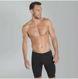 NWT! Size 38 Speedo Men's Swimsuit Jammer Endurance+ Solid Black 