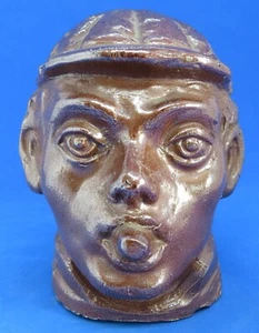 Brown glazed ceramic vintage Art Deco antique horse racing jockey figurine - Picture 1 of 8