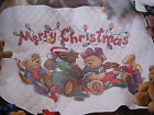 Holiday Dimensions Stamped Cross Stitch QUILT KIT,CHRISTMAS BEARS,Blanket,8737