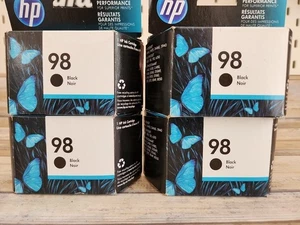 Oryginalny wkład atramentowy HP 96 czarny zapieczętowany pudełko OEM 4-pak - Zdjęcie 1 z 6