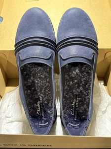 Clarks Cloudsteppers Breeze Sol Women Navy Marine Slip-On Shoes Size 10~Casual - Picture 1 of 5