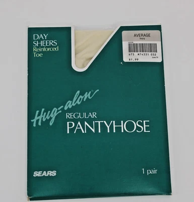 Pantimedias Sears Vintage Hug-alon Control Top Promedio Marfil Día Transparente Foto 1 de 4