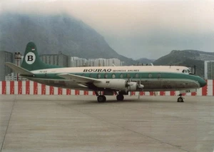 Postkarte Fluggesellschaft Hongkong Kai Tak Vickers Viscount 843 PK-IVX Avimage AP1. - Bild 1 von 2