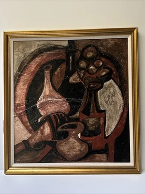 Pintura Mediados de Siglo Modernista Abstracto Expresionismo Cubista Cubismo Heinz Pots Foto 1 de 4