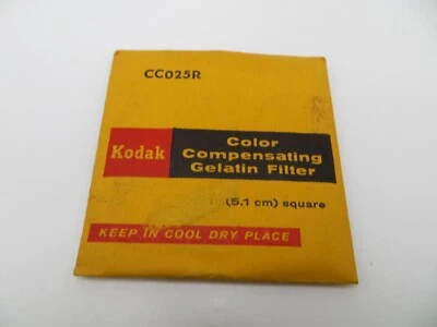 KODAK CC025R - Color Compensating Gelatin Filter 2 in 5.1cm Square - Image 1 of 2