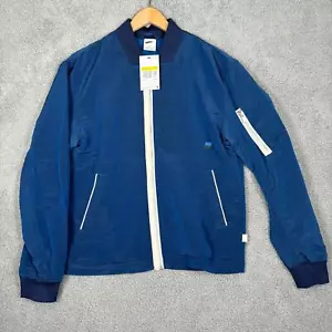 Chaqueta de bombardero de nailon Nike para hombre pequeña azul marino blanca cremallera completa ropa deportiva DM6698 407 - Imagen 1 de 10
