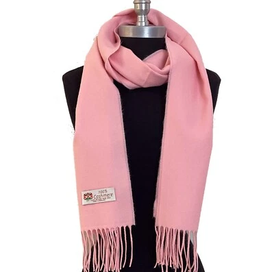 Hombres Mujeres Invierno Cálido 100% CACHEMIRA Bufanda Cuadros Bufandas Sólidas Hechas en Inglaterra Foto 1 de 2