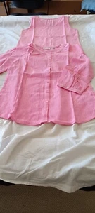 Denim & Co (d & co) Pink 2 pc set with Tank top & Textured 3/4 sleeve shirt-New - Picture 1 of 6