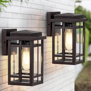 9,76 Zoll Außenwandleuchten 2 Packungen, wasserdichte Veranda Lichter Wand Laterne - Bild 1 von 6