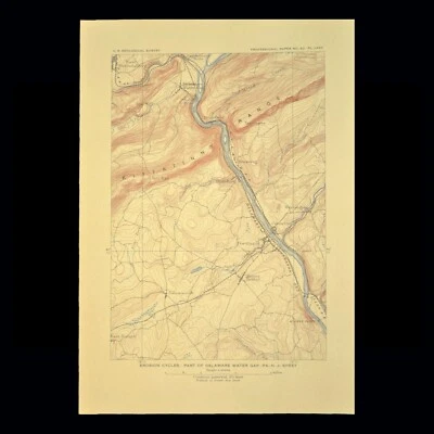 Vintage Delaware Water Gap Map East Stroudsburg Pennsylvania Topographic Antique - Image 1 of 4