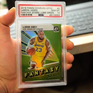 lebron james optic 2018 #2 Lime Green /149 PSA10 Fantasy Stars gem mint Pop 2 - Picture 1 of 3