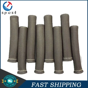1200° GRAY PLUG WIRE BOOTS HEAT SHIELD PROTECTOR SLEEVE SBC BBC 350 X8 - Picture 1 of 6