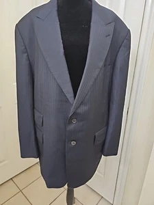 Tom Ford Navy Blue Striped Wool Basic Base A Blazer Jacket US Size 50R/62R EU - Picture 1 of 8
