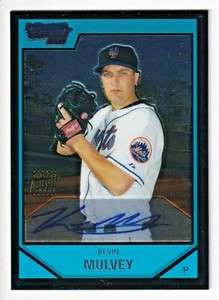 Kevin Mulvey 2007 Bowman Chrome Rookie On Card Autograph BC 232 NY Mets