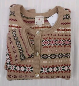 Appleseed's Classic Cotton/Wool Cardigan Sweater Button Up Women’s Petite Small - Picture 1 of 17