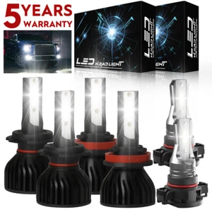 For GMC Acadia 2007 2008 2009 2010 2011 2012 LED Headlight + Fog Light Bulbs P4C - Picture 1 of 17