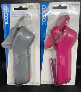 O2COOL Pocket Carabiner Fan Portable Clip-On NEW Gray And Pink - Picture 1 of 2
