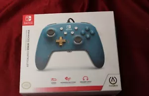 Power A Nintendo Switch Enhanced Wired Controller Blue New tape seal - Picture 1 of 3