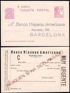 España - Entero Postal - Edi * 69 - 1932 - Publicidad anverso "Banco Hispano.. - Picture 1 of 1