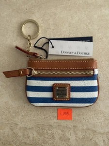 Dooney & Bourke Sullivan Blue & White Small Coin Case With Key Ring NWT RARE - Picture 1 of 4