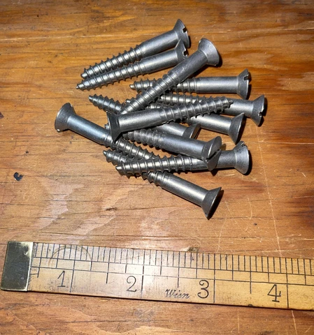 Wood Screws Flat Head Slotted # 16 X 2 Steel Bright American Made Cover
