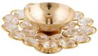 Solid Brass Crystal Oil Lamp Decorative Diya for Puja | Positive Atmosphere | 