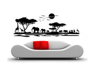 WandTattoo Afrika  Tier Elefante Baum 190x58cm waf22 - Picture 1 of 1