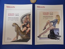 Cartes postales Flyer Manara - ventes aux enchères Brigitte Bardot- et Milo créa