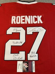 CHICAGO BLACKHAWKS- JEREMY ROENICK AUTOGRAPH #27 CAREER STAT JERSEY JSA AS93602 - Picture 1 of 4