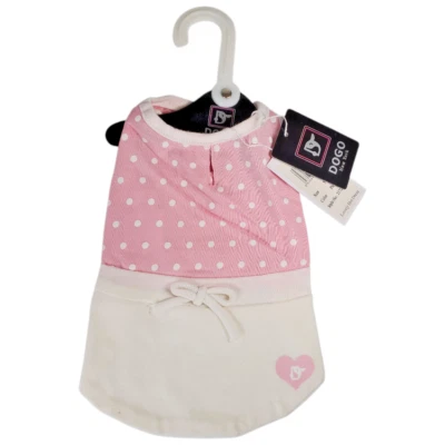  Dog Pet Animal Clothes Pink Lovely Polka Dot Dress Size XXS XX Small DOGO  - Image 1 of 4