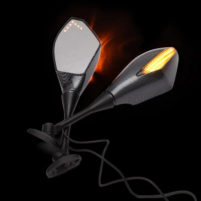 2X Espejos retrovisores LED intermitentes para motocicleta 2007 2008 2009 Suzuki GSXR600 GSXR750 Foto 1 de 4