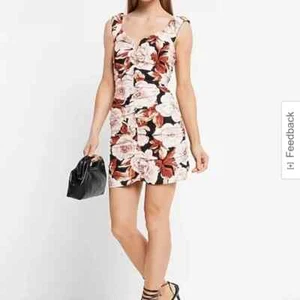 Express Floral Linen Blend Sleeveless Ruched Mini Dress Women's Size Small NEW - Picture 1 of 11